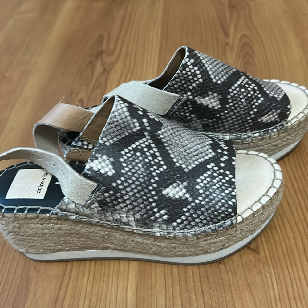 Snake Print Platform Open Toe Sandals - image 1